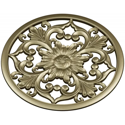 Round Floral Rosette STL model for CNC