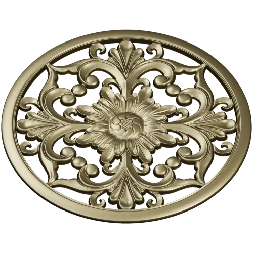 Round Floral Rosette STL model for CNC