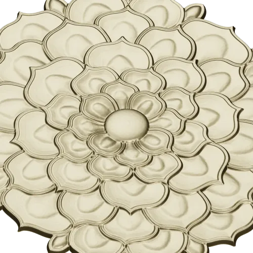 Floral Rosette Relief STL for CNC Router