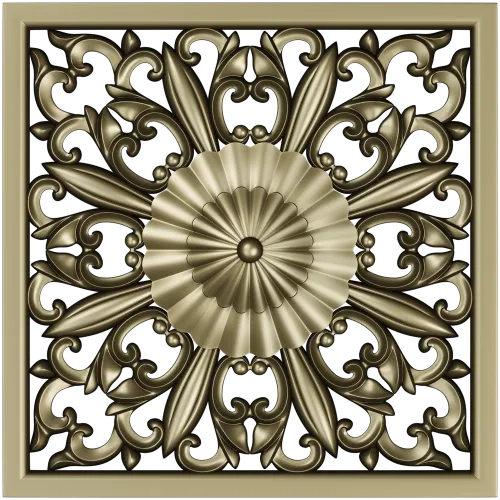 Ornate Square Rosette 3D Model for CNC (STL)