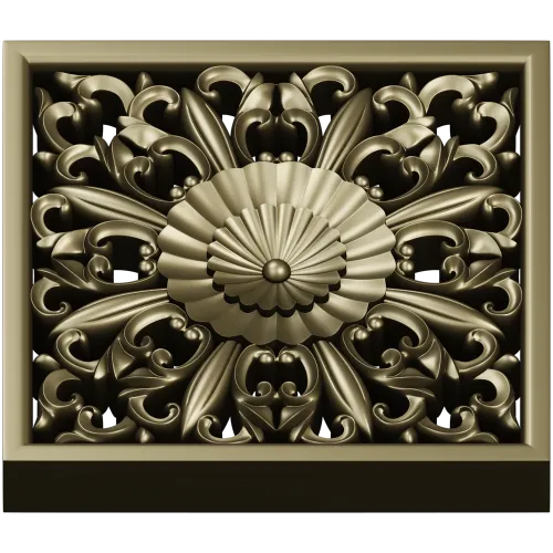 Ornate Square Rosette 3D Model for CNC (STL)