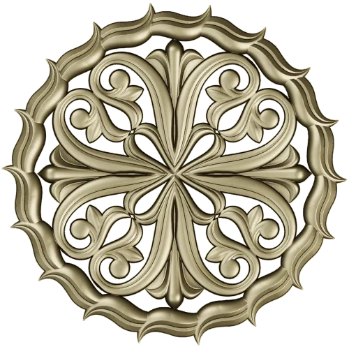 Ornamental Round Rosette - STL 3D Model for CNC Milling