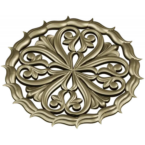 Ornamental Round Rosette - STL 3D Model for CNC Milling
