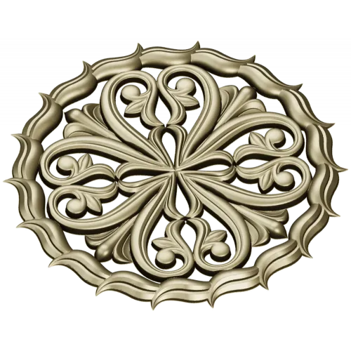 Ornamental Round Rosette - STL 3D Model for CNC Milling