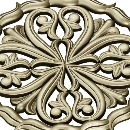 Ornamental Round Rosette - STL 3D Model for CNC Milling