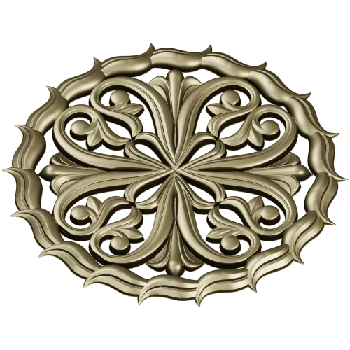 Ornamental Round Rosette - STL 3D Model for CNC Milling