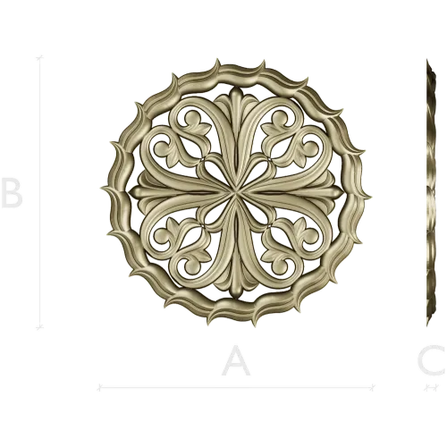 Ornamental Round Rosette - STL 3D Model for CNC Milling