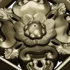 Квадратная розетка с цветочным барельефом - STL для ЧПУ