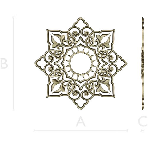 Sunburst Lace Rosette STL for CNC carving