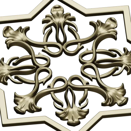 Starflower Rosette - STL 3D model for CNC