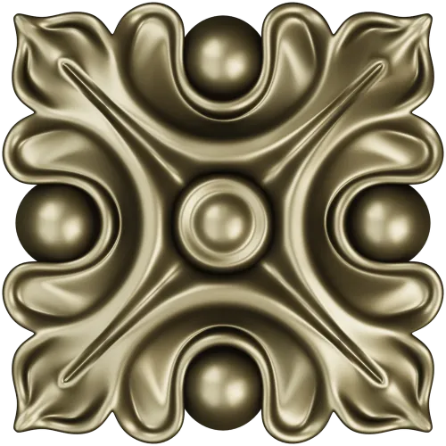 Acanthus Square Rosette STL for CNC Milling