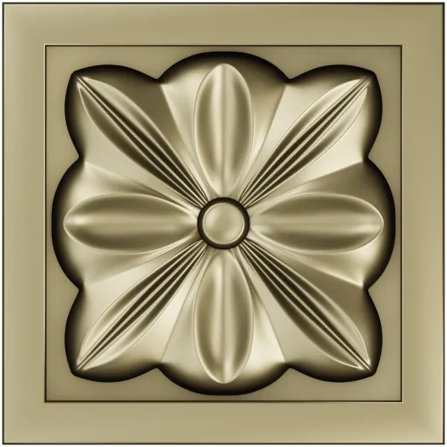 Square Floral Rosette STL for CNC