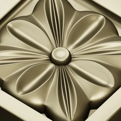 Square Floral Rosette STL for CNC