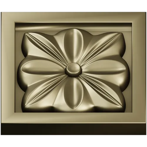 Square Floral Rosette STL for CNC
