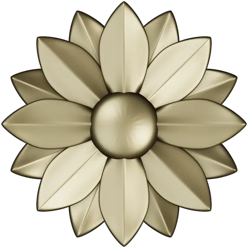 Floral rosette STL 3D model for CNC carving