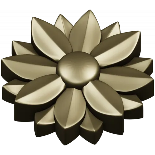 Floral rosette STL 3D model for CNC carving