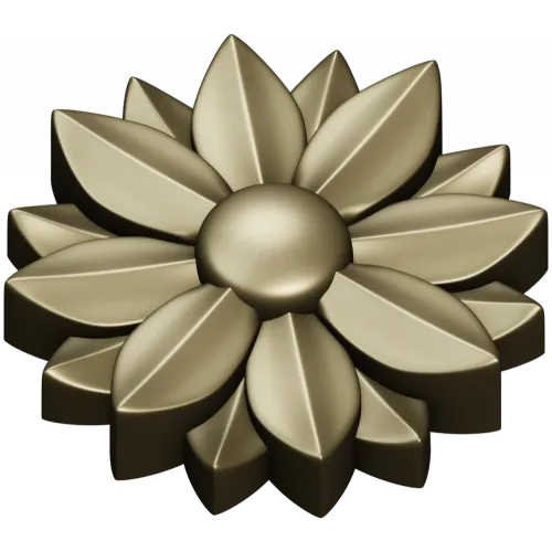 Floral rosette STL 3D model for CNC carving