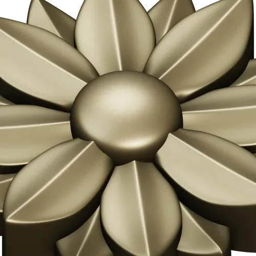Floral rosette STL 3D model for CNC carving