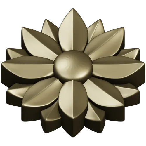 Floral rosette STL 3D model for CNC carving