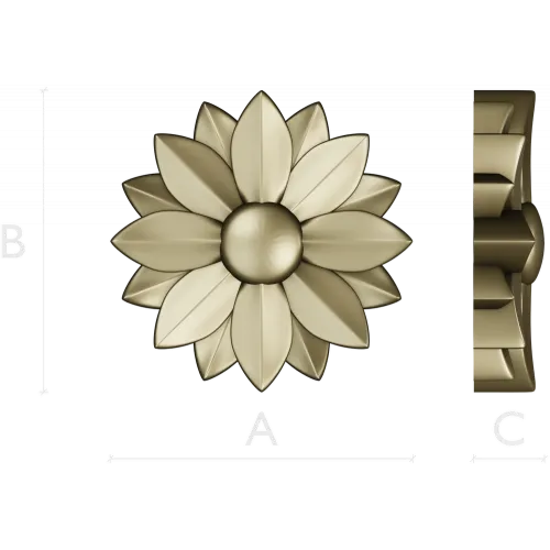 Floral rosette STL 3D model for CNC carving