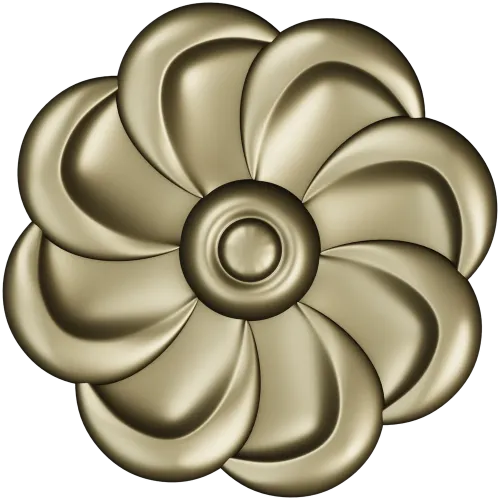 Spiral Blossom Rosette - STL for CNC carving