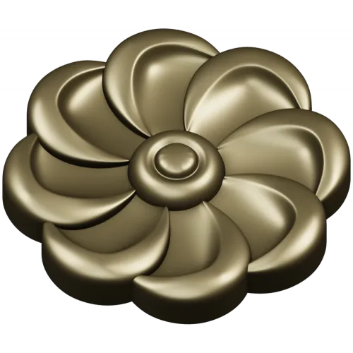Spiral Blossom Rosette - STL for CNC carving