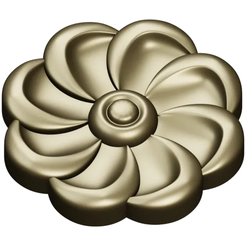 Spiral Blossom Rosette - STL for CNC carving