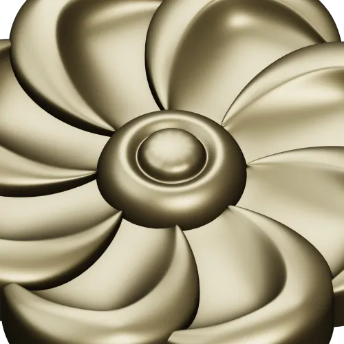 Spiral Blossom Rosette - STL for CNC carving