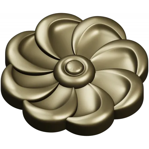 Spiral Blossom Rosette - STL for CNC carving