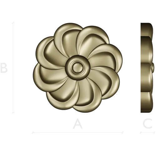 Spiral Blossom Rosette - STL for CNC carving