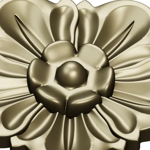 Floral Rosette Relief STL for CNC