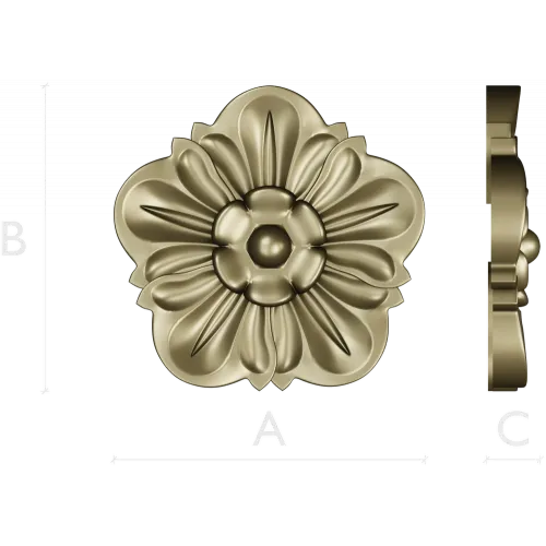 Floral Rosette Relief STL for CNC