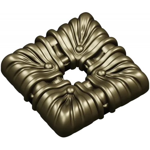 Draped Square Rosette - STL 3D model for CNC carving