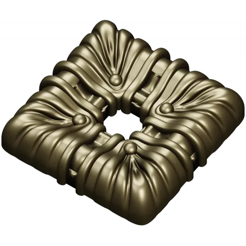 Draped Square Rosette - STL 3D model for CNC carving