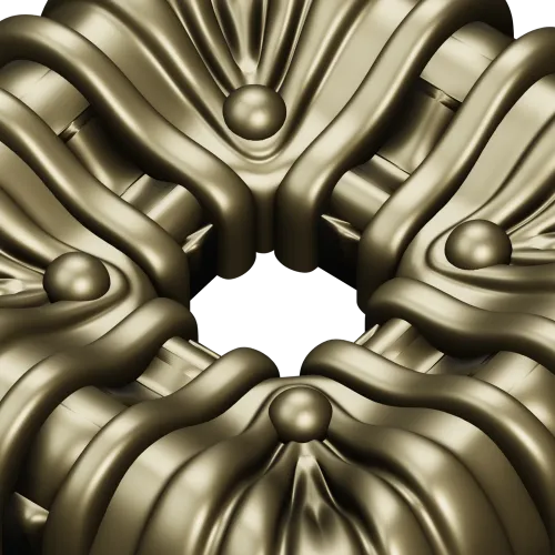 Draped Square Rosette - STL 3D model for CNC carving