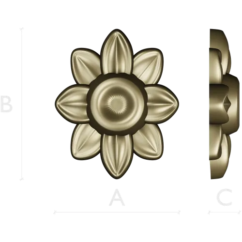 Floral Rosette STL 3D Model for CNC Carving