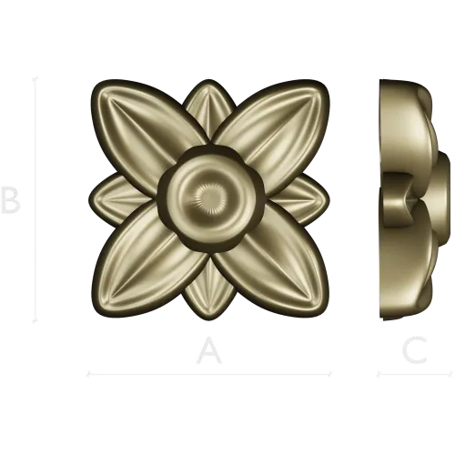 Floral rosette stl 3D model for CNC routing
