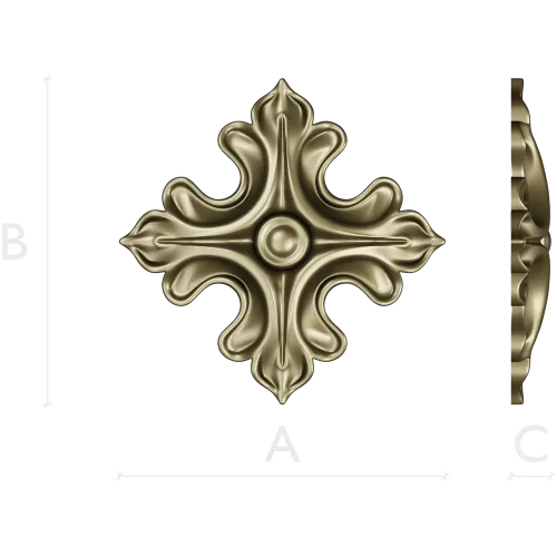 Acanthus Rosette STL for CNC - high-relief decorative 3D model
