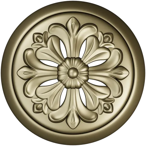 Florentine Bloom - round floral rosette STL for CNC carving