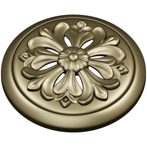 Florentine Bloom - round floral rosette STL for CNC carving