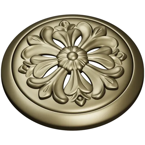 Florentine Bloom - round floral rosette STL for CNC carving