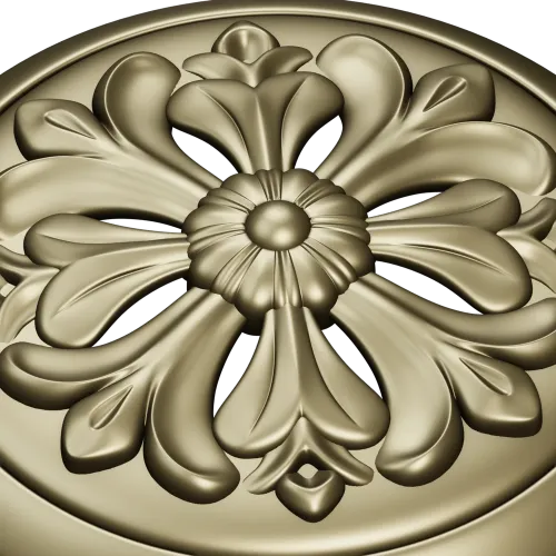 Florentine Bloom - round floral rosette STL for CNC carving