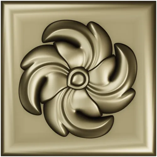 Spiral Blossom Rosette - STL 3D Model for CNC