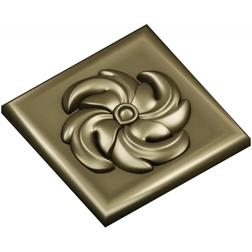 Spiral Blossom Rosette - STL 3D Model for CNC