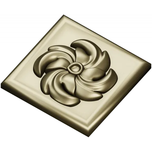 Spiral Blossom Rosette - STL 3D Model for CNC