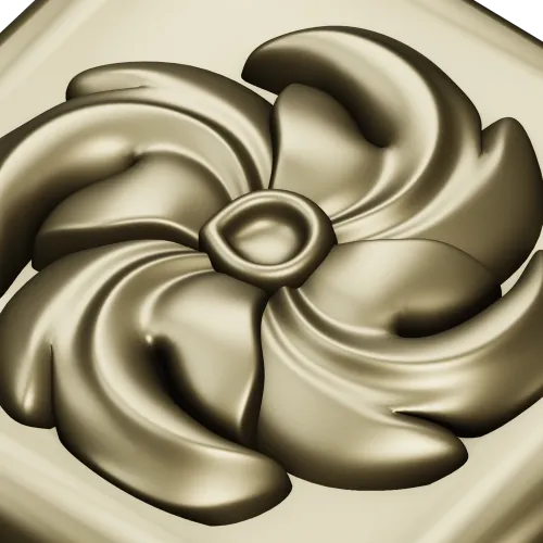Spiral Blossom Rosette - STL 3D Model for CNC