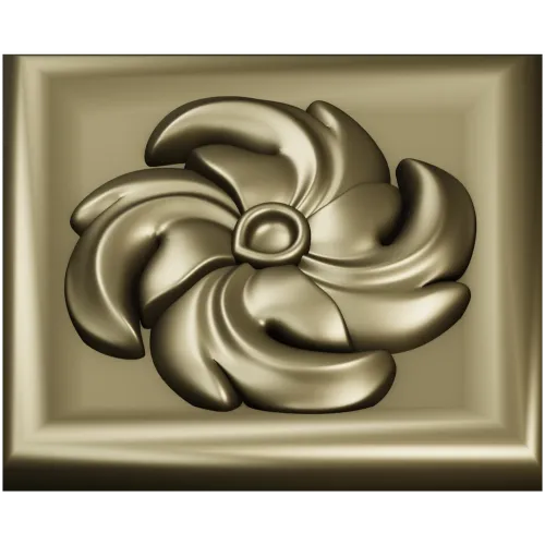 Spiral Blossom Rosette - STL 3D Model for CNC
