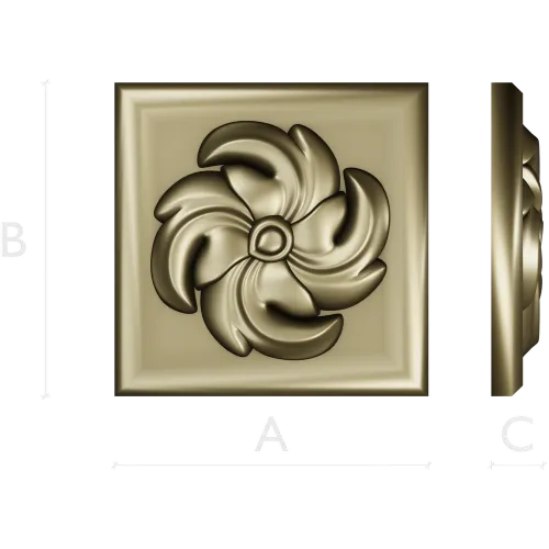 Spiral Blossom Rosette - STL 3D Model for CNC