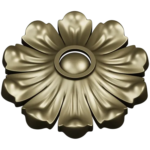 Floral Rosette STL 3D Model for CNC Routing - High-Relief Medallion
