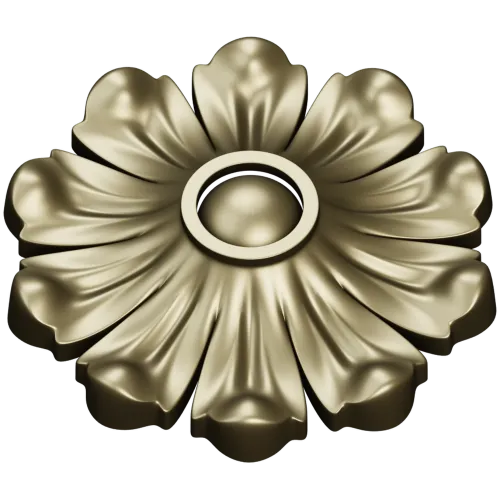 Floral Rosette STL 3D Model for CNC Routing - High-Relief Medallion
